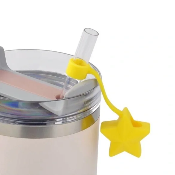 New Target Bullseye Playground Holiday Yellow Star Novelty Straw Topper Cover - Picture 3 of 4